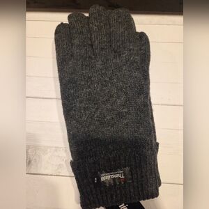 BRUCERIVER MENS PURE WOOL KNITTED GLOVES